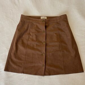 Wilfred Chestnut Button-Front A-Line Skirt